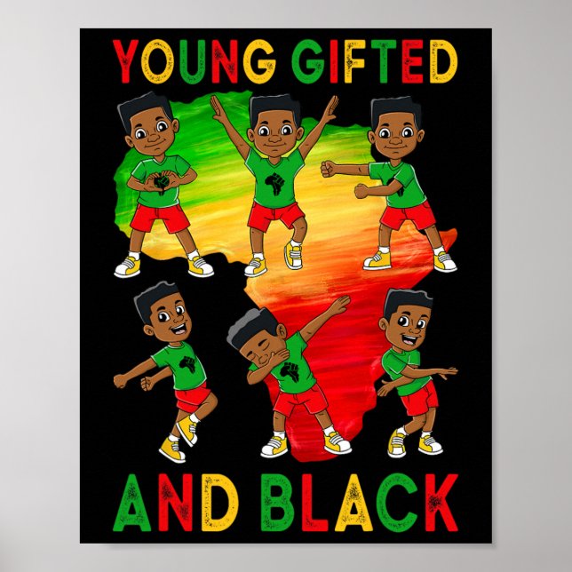 Póster Niños Jóvenes Gifados Y Negros Jóvenes Junténith (Frente)
