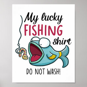 Póster Niños jóvenes mujeres con camiseta de pesca afortu