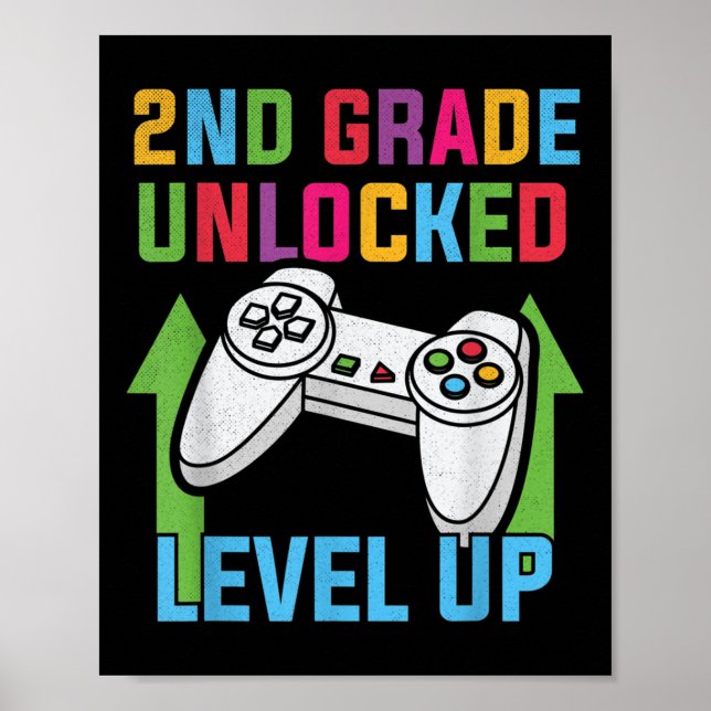 Póster Niños jugadores de videojuegos de 2do grado desblo (Frente)