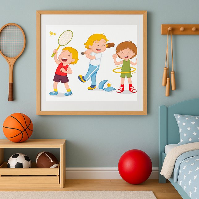 Póster Niños jugando al deporte (Subido por el creador)