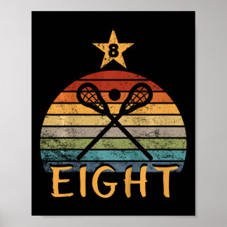 Póster Niños Lacrosse Cumpleaños Lacrosse 8 Años Lacrosse