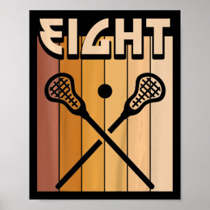Póster Niños Lacrosse de 8 años Chica de cumpleaños 8 año