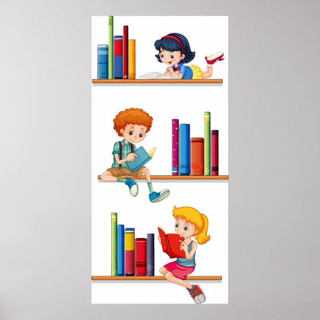Póster Niños leyendo libros (Frente)
