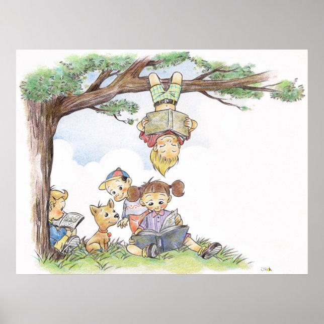 Póster Niños leyendo libros (Frente)