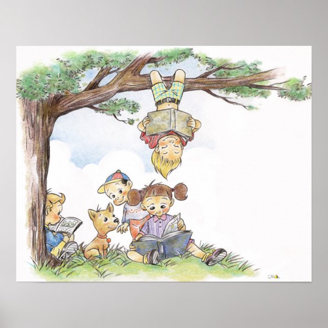 Póster Niños leyendo libros (Frente)