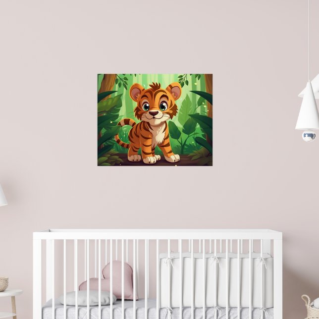 Póster niños lindos crianza tigre amantes de la jungla Po (Guardería 2)