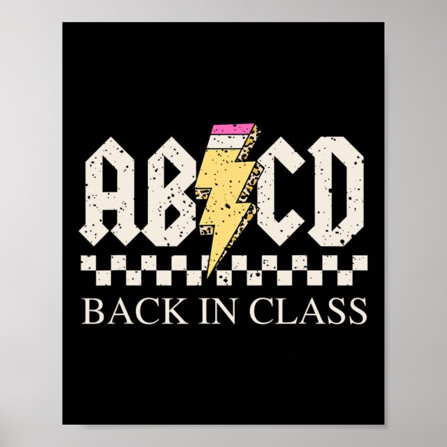 Póster Niños maestros Chicas rompen con el ABCD en la esc (Frente)