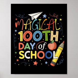 Póster Niños Magicos 100 días de divertidos regalos escol