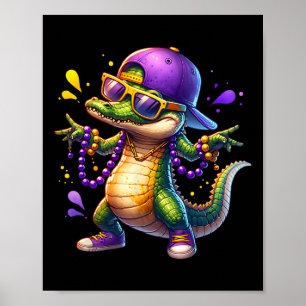 Póster Niños Mardi Gras Hombres Alligator Mardi Gras