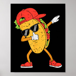 Póster Niños mexicanos Dabbing Tacos Dab Cinco De Mayo