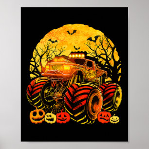 Póster Niños Monster Camión Halloween Jack O Lantern Boys