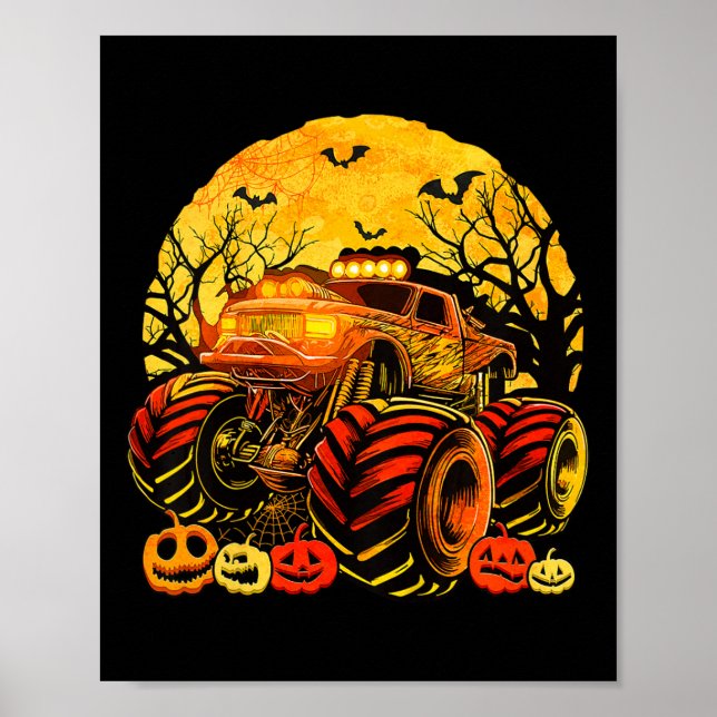 Póster Niños Monster Camión Halloween Jack O Lantern Boys (Frente)