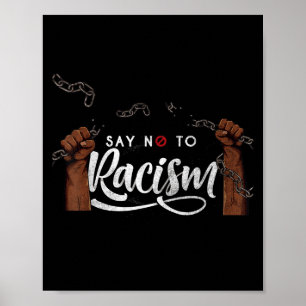 Póster Niños Mujeres Dicen No Al Racismo Cita Gráfico D