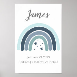 Póster Niños Nacidos Estáticos Poster Arcoiris Personaliz