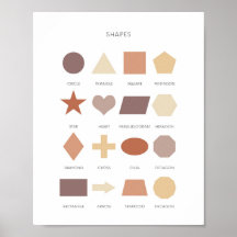 Niños neutrales aprendiendo forma poster
