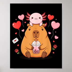 Póster Niños Niñas Té de Burbujas Capiroca Axolote Adorab