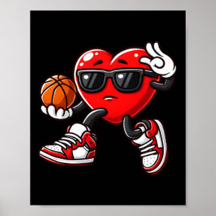 Póster Niños Niño Cute Corazón Jugando Baloncesto Valenti