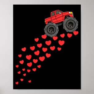 Póster Niños niños día de San Valentín camión monstruo co