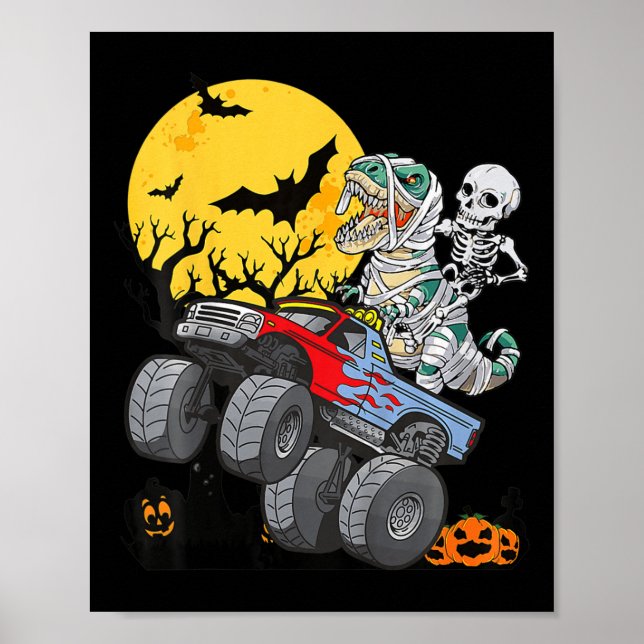 Póster Niños niños esqueletos monstruo Camión de la luna  (Frente)