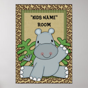 Póster Niños nombre Hippo Poster