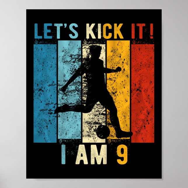 Póster Niños Noveno Nacimiento Niño Fútbol Noveno Cumplea (Frente)