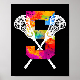 Póster Niños Número 5 Años Lacrosse 5º Cumpleaños