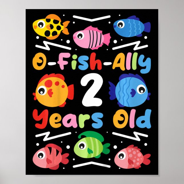 Póster Niños O-fish-ally de 2 años (Frente)