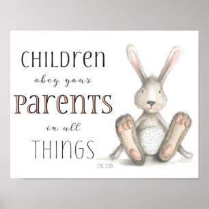 Póster Niños Obedezcan A Sus Padres-Col 3:20