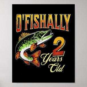 Póster Niños O'fishally 2 Años Cumpleaños Temático de Pes