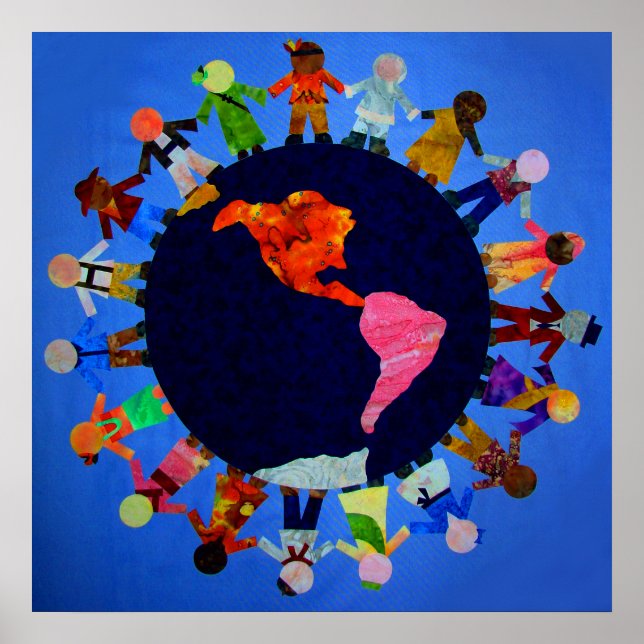 Póster Niños pacíficos de todo el mundo (Frente)
