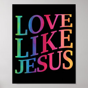 Póster Niños pequeños aman como Jesús Dios Cristiano Hijo