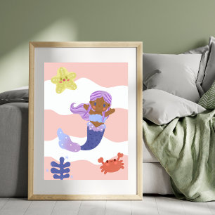 Póster Niños pequeños de crianza rosada