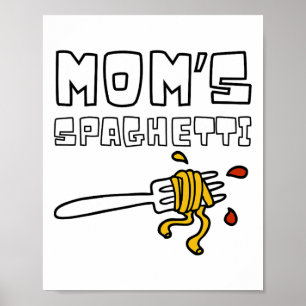 Póster Niños pequeños graciosos de Spaghetti para mamá