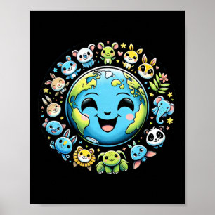Póster Niños pequeños niños Chicas del Día de la Tierra S