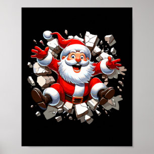 Póster Niños pequeños que rompen el muro en Santa Cruz