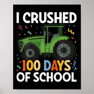 Póster Niños Pequeños Tractores Chico Que Aplasté 100 Día