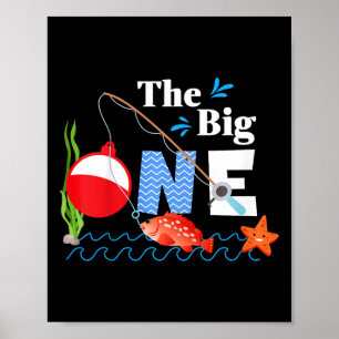 Póster Niños pescando el grande año 1er primer cumpleaños