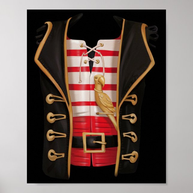Póster Niños piratas de Halloween disfrazan a Tee (Frente)