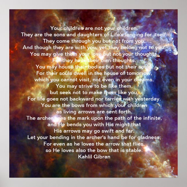 Póster Niños por Kahlil Gibran (Frente)