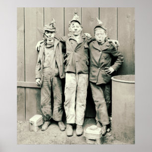 Póster Niños productores de carbón 1900