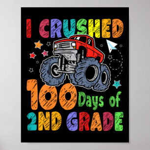 Póster Niños Que Aplasté 100 Días De Segundo Grado 100 Dí