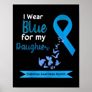 Póster Niños Que Uso Azul Para Mis Hijos Diabetes Awarene