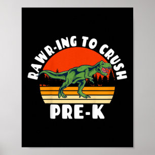 Póster Niños Repitiendo Para Aplastar Grado Prek - Dinosa