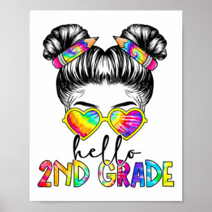 Póster Niños Saludan A Segundo Grado De Messy Bun Ck A La