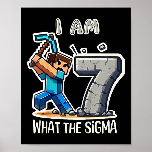Póster Niños Sigma Pixel de 7 años Birt (Frente)