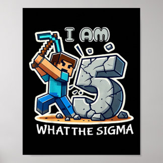 Póster Niños Sigma Pixel de cinco años Jugador de Minería
