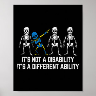 Póster Niños Síndrome de Down Conciencia Skeleton Dab Not