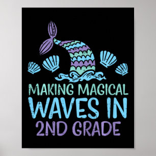 Póster Niños Sirenan Olas Mágicas Segundo Grado Primero
