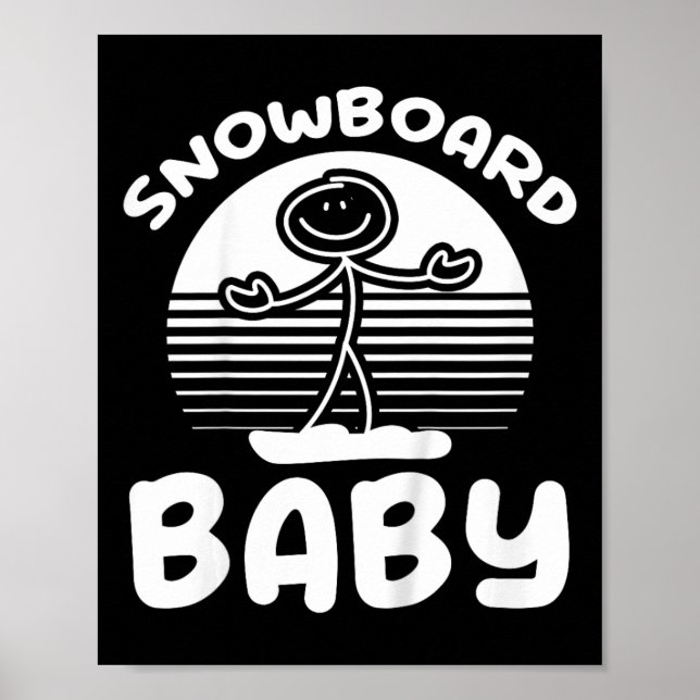 Póster Niños Snowboarding Ba (Frente)