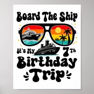 Póster Niños Suben Al Barco Es Mi Cumpleaños 7 7 Años